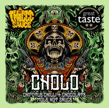 Load image into Gallery viewer, CHOLO Chipotle Chilli & Cacao Mole Hot Sauce