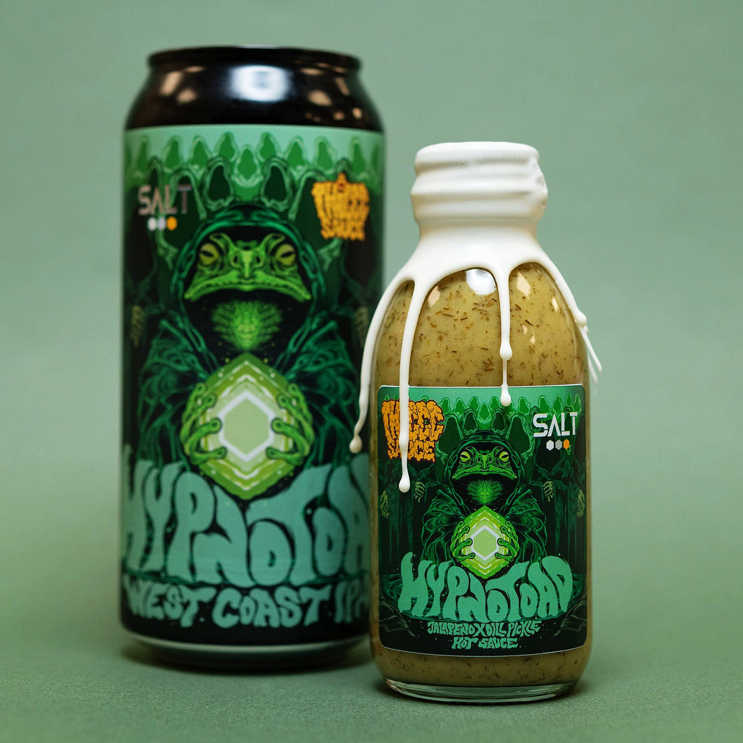 *BUNDLE* HYPNOTOAD Jalapeno x Dill Pickle Hot Sauce & West Coast IPA (Salt Beer Collab)