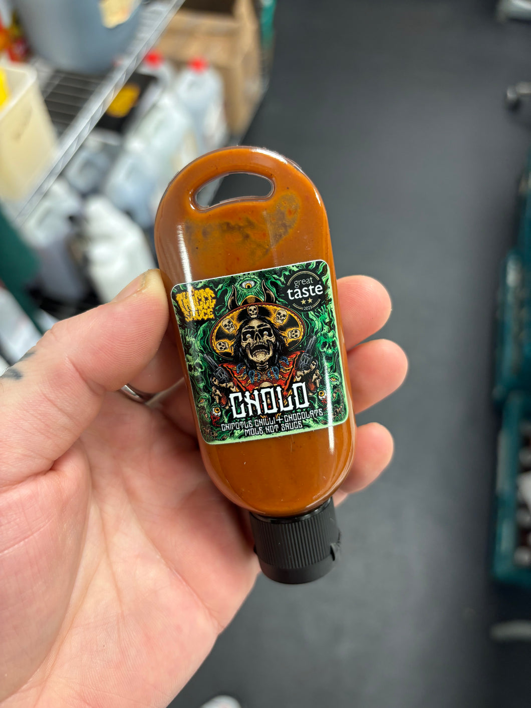 CHOLO 50ml KEYRING Chipotle Chilli & Cacao Mole Hot Sauce