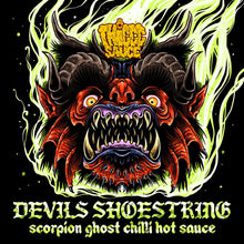 Load image into Gallery viewer, DEVILS SHOESTRING Scorpion Ghost Chilli Hot Sauce
