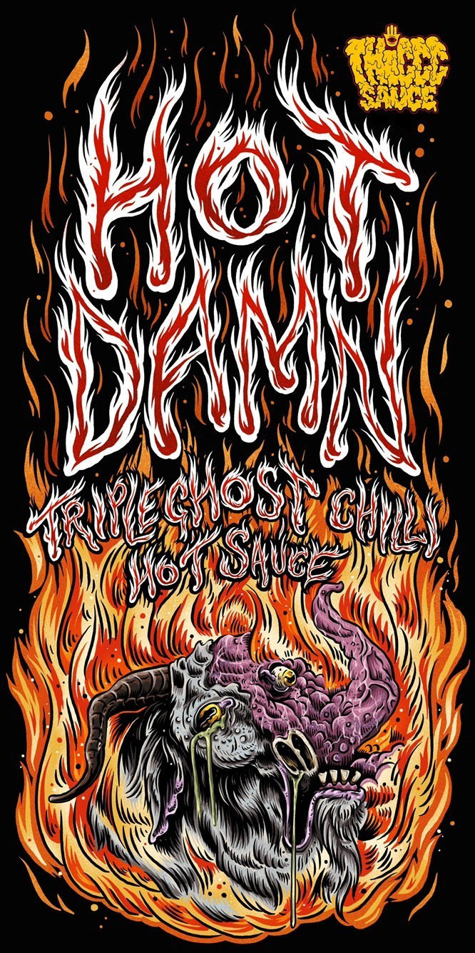 HOT DAMN Triple Ghost Chilli Super Hot Sauce